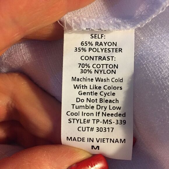 NWT Ivy Ridge, Button Front Blouse Lace Tie Front Size Medium - Picture 7 of 10